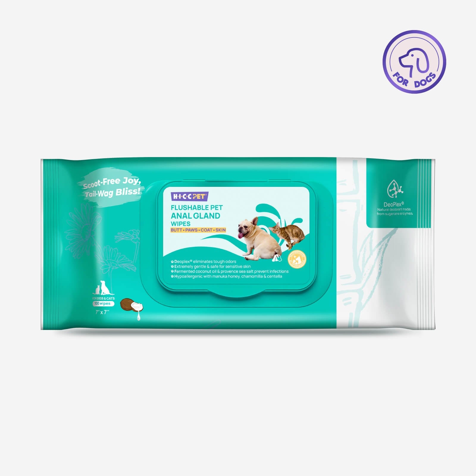 Flushable Dog Anal Gland Wipes 100 Pcs